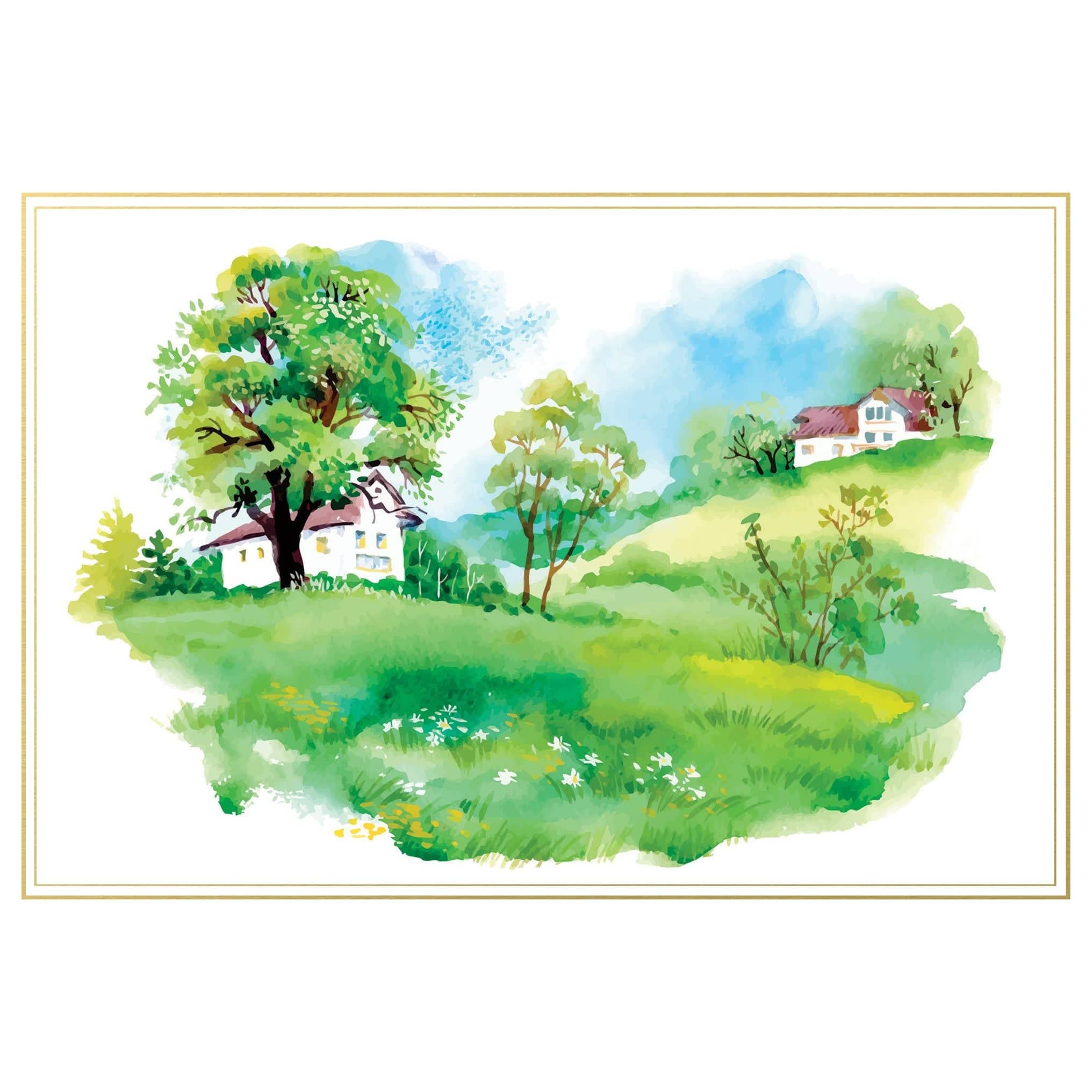 Pictura Countryside Birthday Card with heart and home illustrations, featuring a charming design for special occasions.